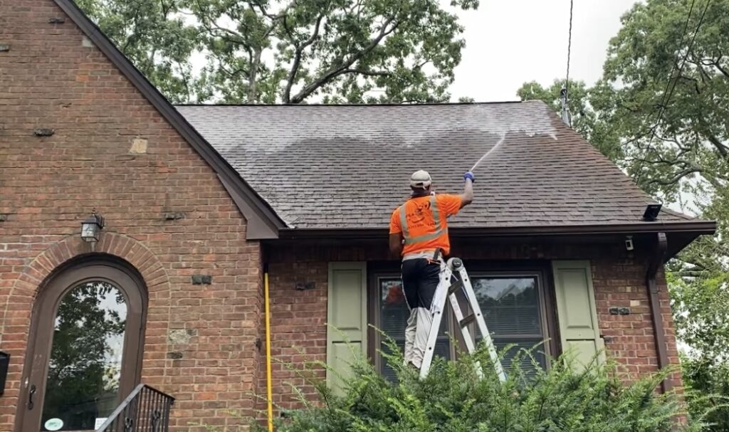 Soft wash roof cleaning suffolk county long island near me